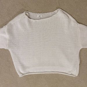 aerie white off-the-shoulder sweater